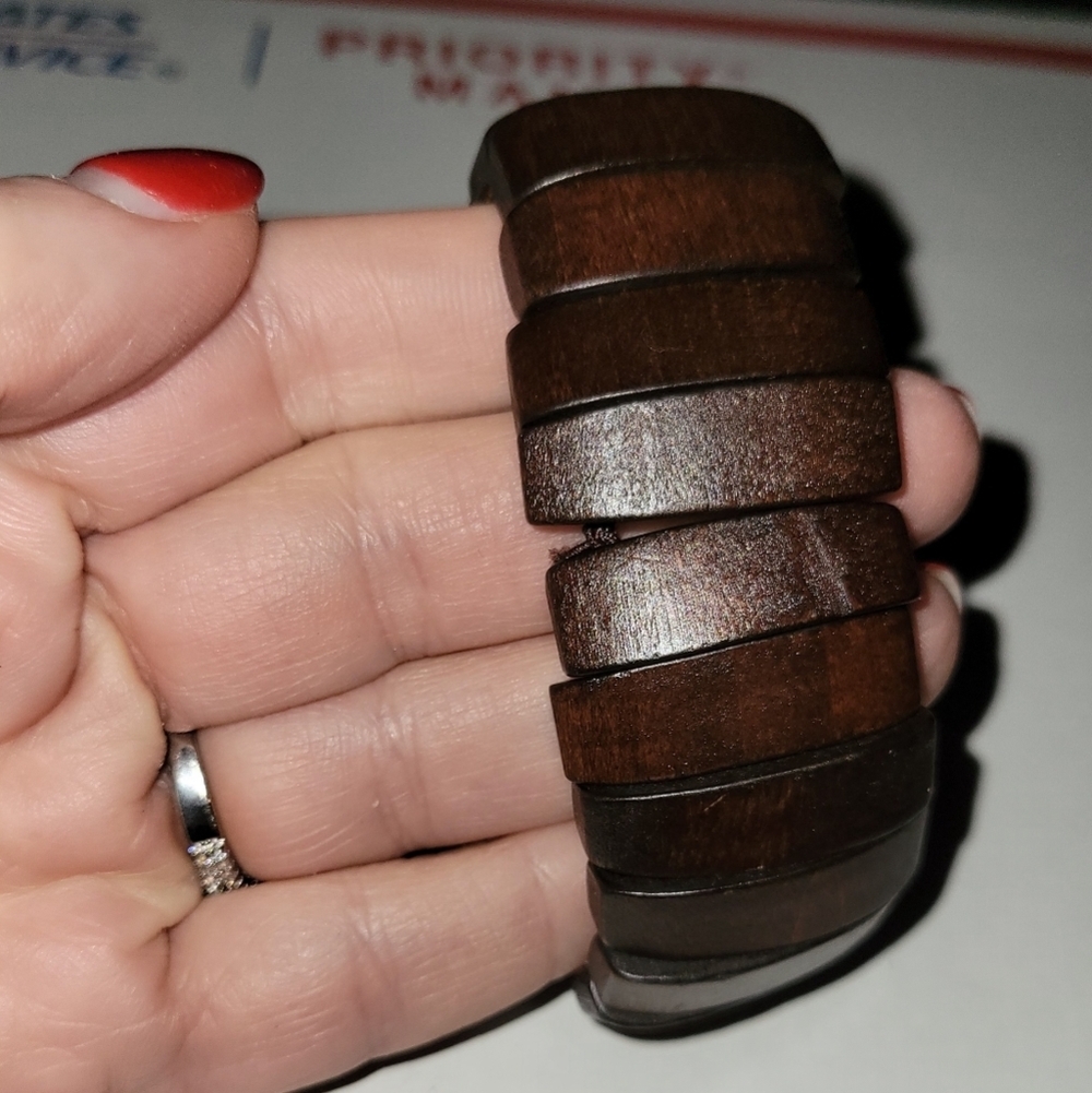Wooden Brown Stretch Bracelet